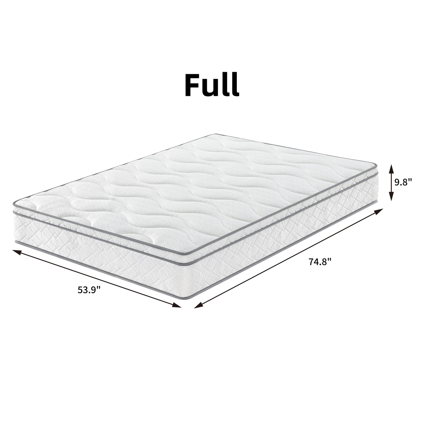 Full Size Mattress,10 Inch Hybrid Mattress in a Box with Gel Memory Foam,Individually Wrapped Pocket Coils Innerspring for Breathable and Durable Support, Made in USA, CertiPUR-US Certified